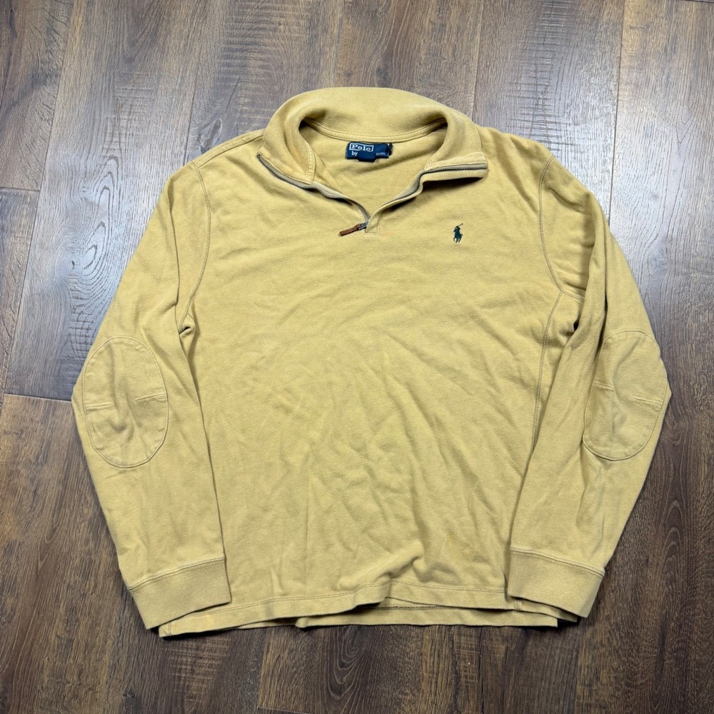 Polo Ralph Lauren Khaki Colored Quarter Zip Cotton Size XL